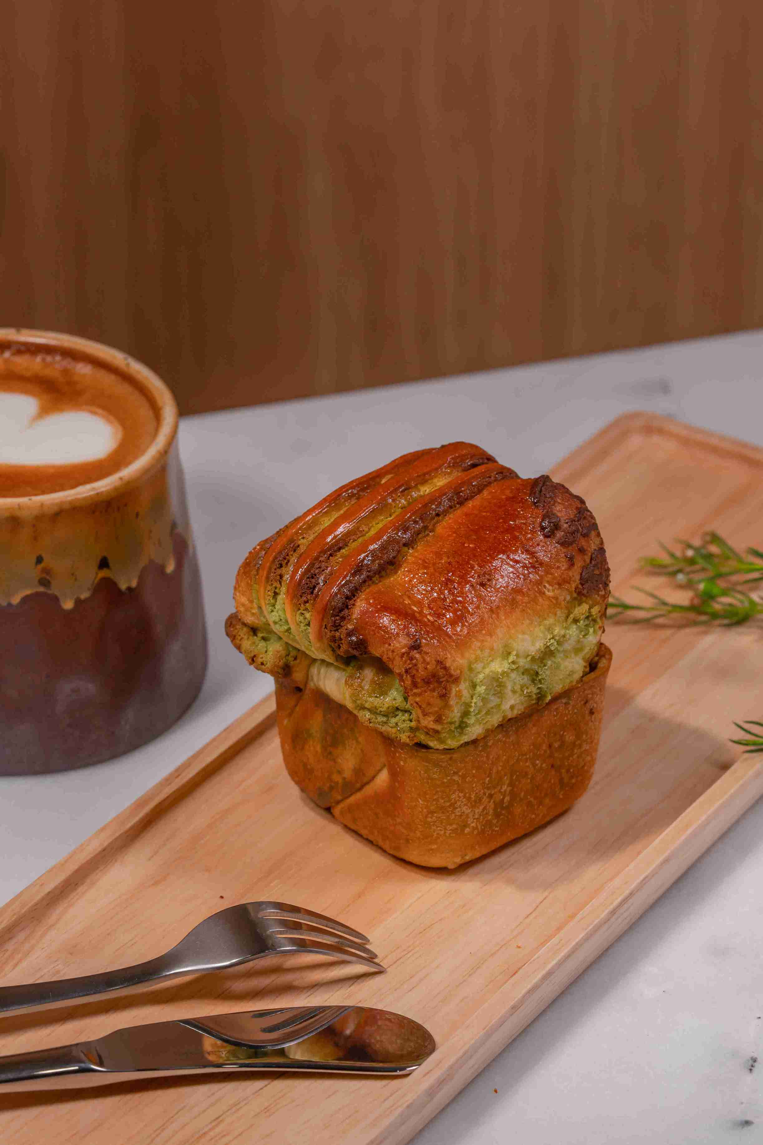 Matcha Almond Bun