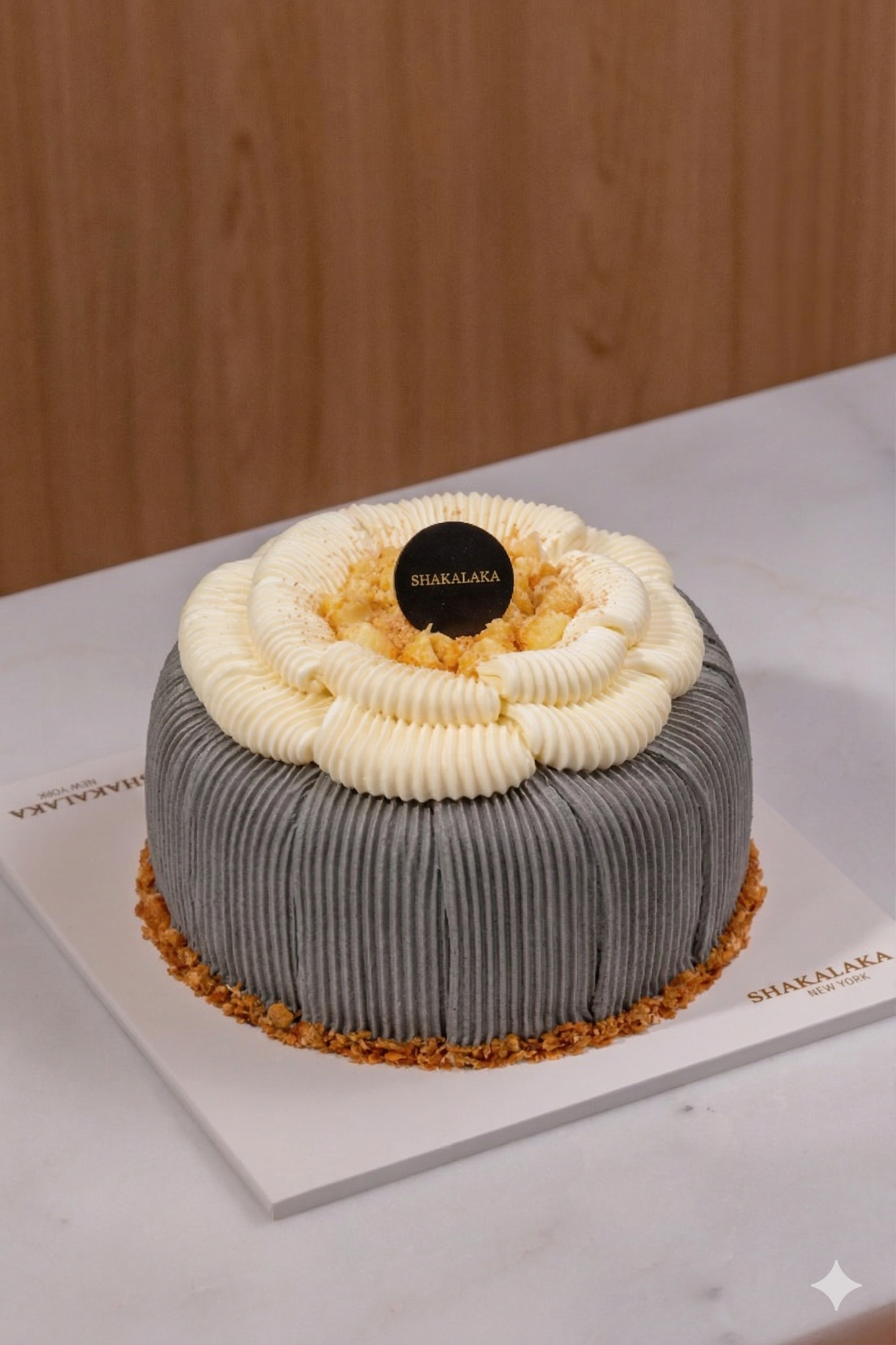 Black Sesame Soybean Mochi Cake