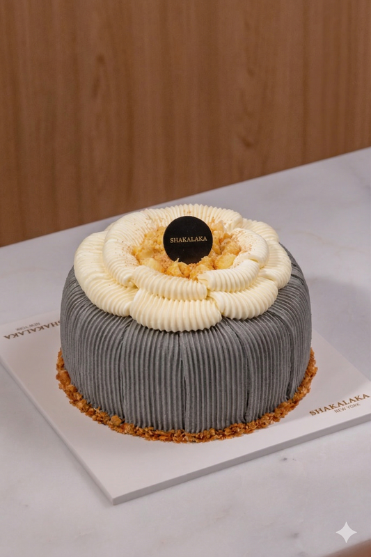 Black Sesame Soybean Mochi Cake
